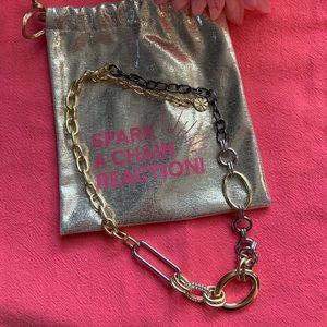 NWOT RJ Graziano adjustable length necklace in gold tone, silver tone, gun metal